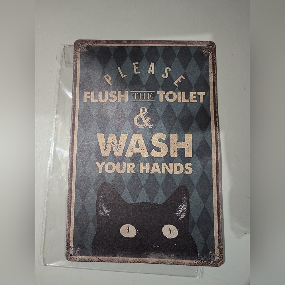 Brand New Vintage Style Metal Tin Bathroom Sign
